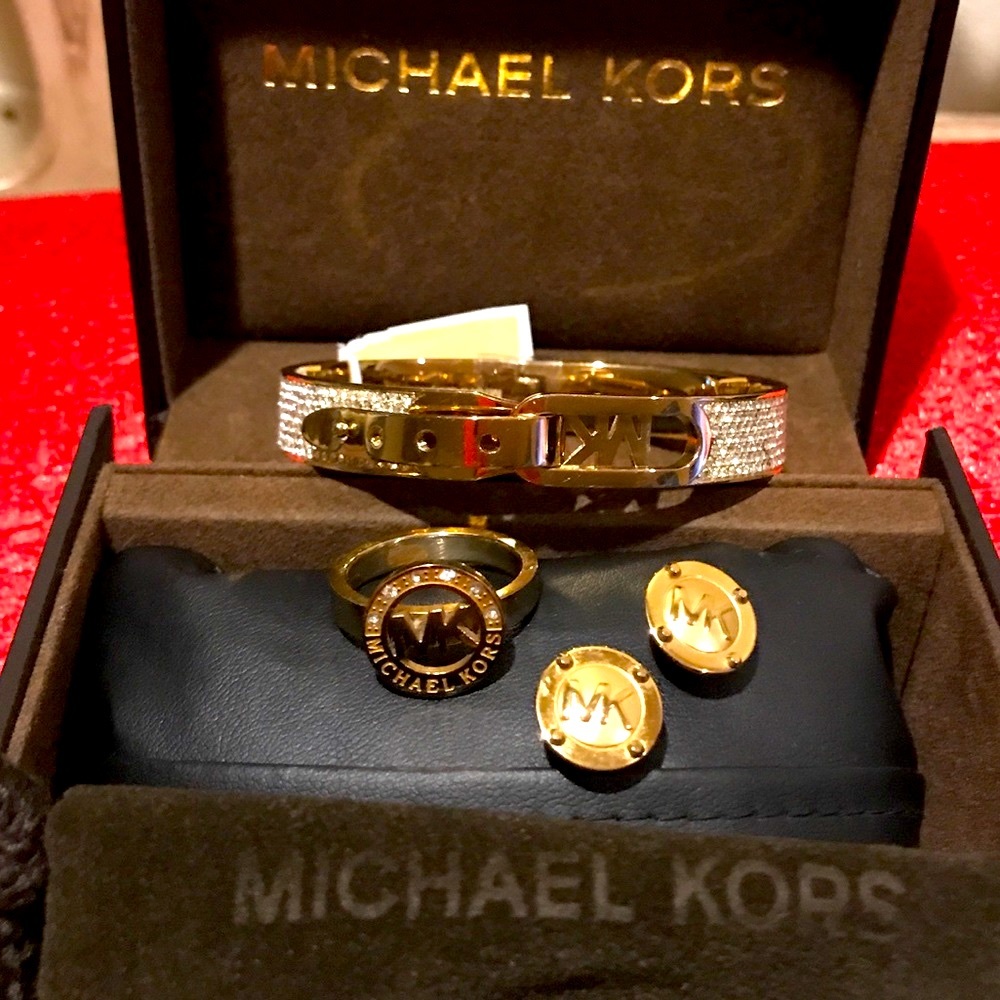 MK Pave buckle bracelet.